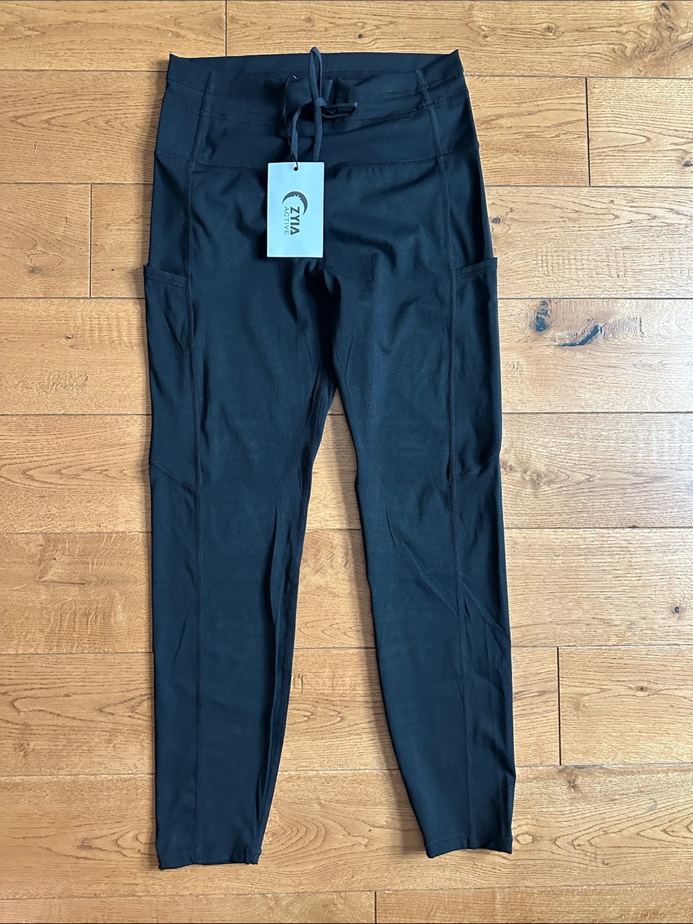 Ziva Black High-Rise Pocket Leggings Luxe 6-8 New